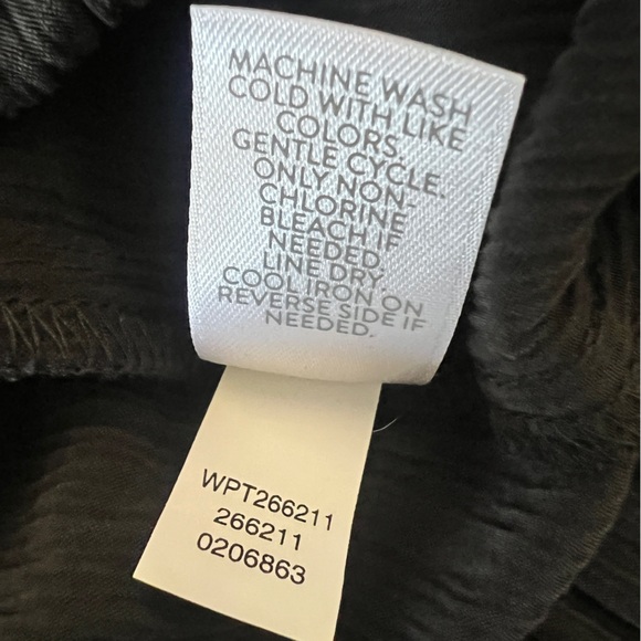 NWT J.Jill Pure Jill Black Crinkle Wide Leg Pants M Pull-On Comfort Casual - Picture 6 of 7